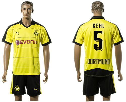Dortmund #5 Kehl Yellow Soccer Club Jersey