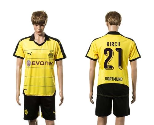 Dortmund #21 Kirch Yellow Soccer Club Jersey