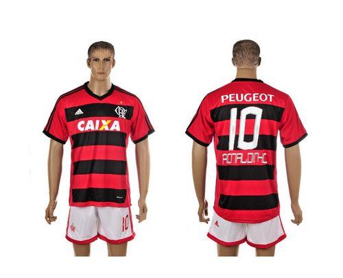 Flamengo #10 Peugeot Home Soccer Club Jersey