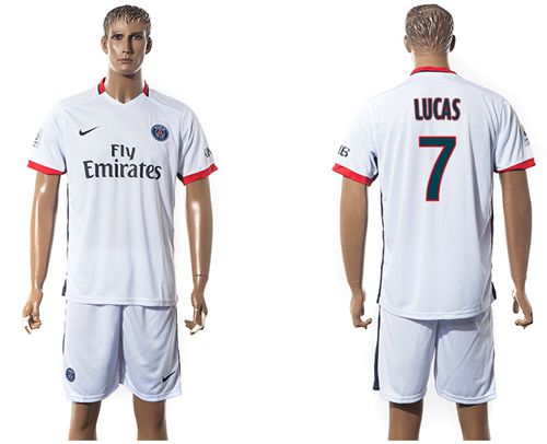 Paris Saint Germain #7 Lucas Away Soccer Club Jersey