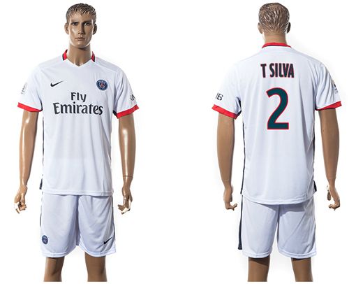 Paris Saint Germain #2 T Silva Away Soccer Club Jersey