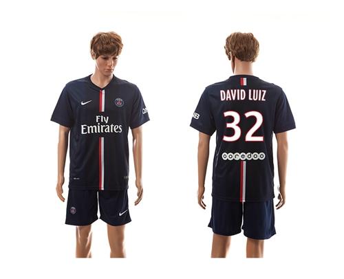 Paris Saint Germain #32 David Luiz Home Soccer Club Jersey