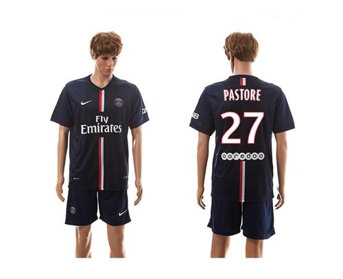 Paris Saint Germain #27 Pastore Home Soccer Club Jersey