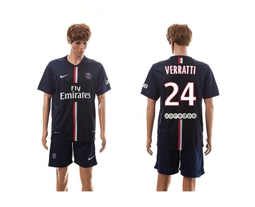 Paris Saint Germain #24 Verratti Home Soccer Club Jersey