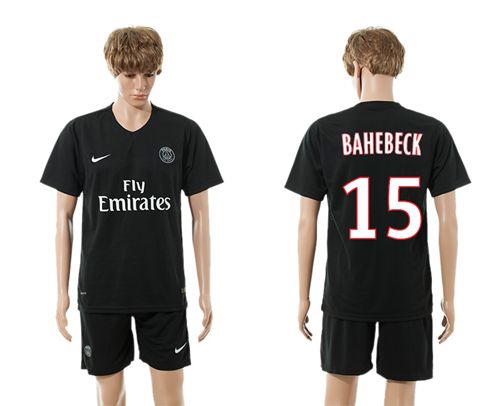 Paris Saint Germain #15 Bahebeck Black Soccer Club Jersey