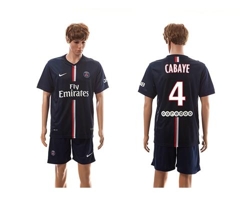 Paris Saint Germain #4 Cabaye Home Soccer Club Jersey