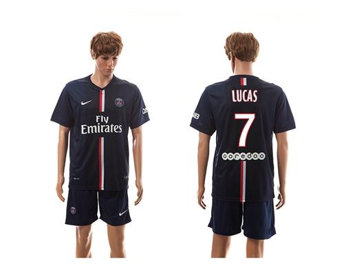 Paris Saint Germain #7 Lucas Home Soccer Club Jersey