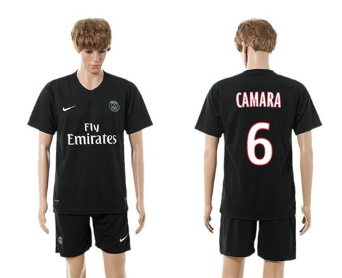 Paris Saint Germain #6 Camara Black Soccer Club Jersey