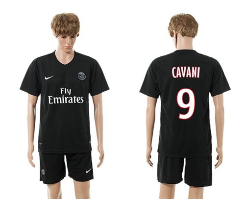 Paris Saint Germain #9 Cavani Black Soccer Club Jersey