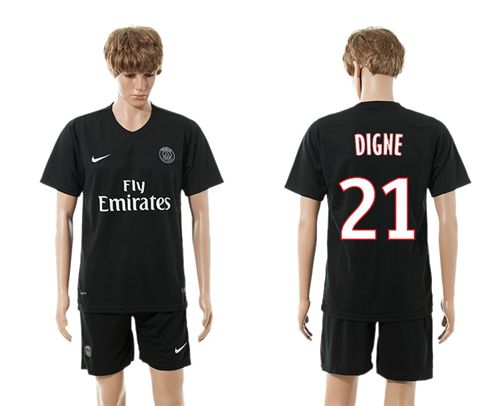Paris Saint Germain #21 Digne Black Soccer Club Jersey