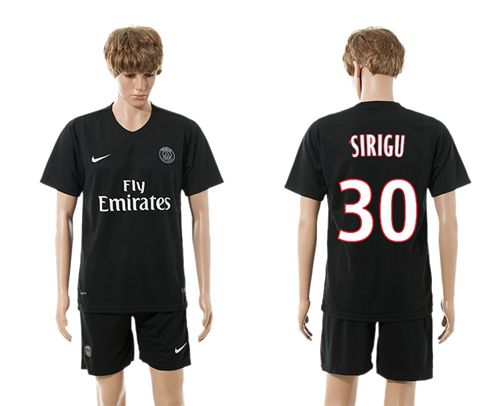 Paris Saint Germain #30 Sirigu Black Soccer Club Jersey