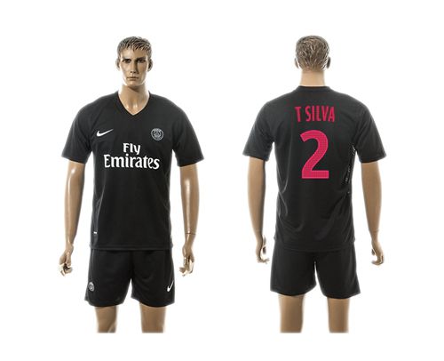 Paris Saint Germain #2 T Silva Sec Away Soccer Club Jersey