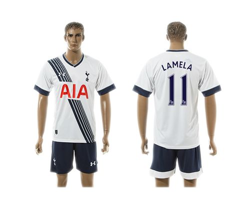Tottenham Hotspur #11 Lamela White Home Soccer Club Jersey