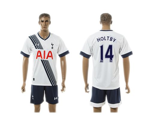 Tottenham Hotspur #14 Holtby White Home Soccer Club Jersey