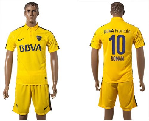 Boca Juniors #10 Roman Away Soccer Club Jersey