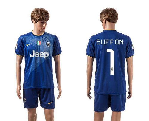 Juventus #1 Buffon Blue Away Soccer Club Jersey