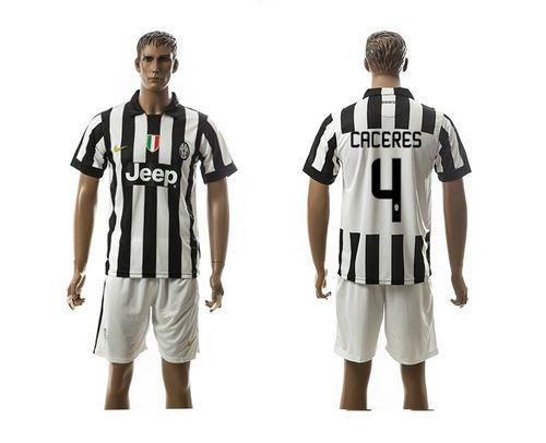 Juventus #4 Caceres Home Soccer Club Jersey