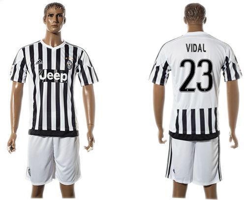 Juventus #23 Vidal Home Soccer Club Jersey
