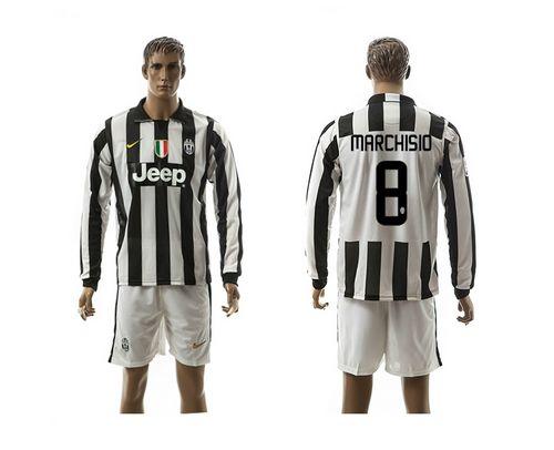 Juventus #8 Marchisio Home Long Sleeves Soccer Club Jersey