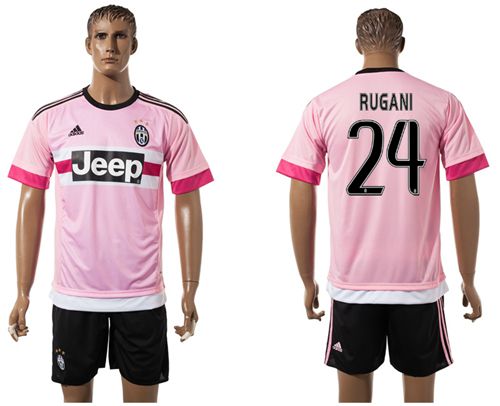 Juventus #24 Rugani Pink Soccer Club Jersey