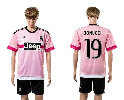 Juventus #19 Bonucci Pink Soccer Club Jersey