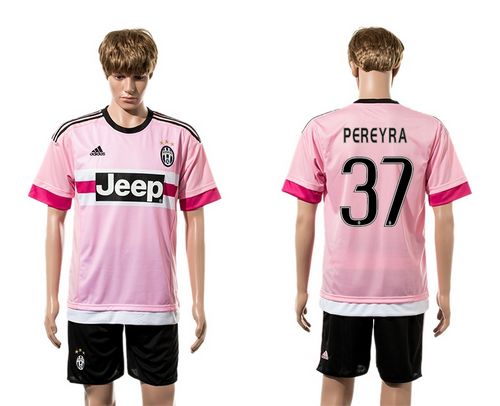 Juventus #37 Pereyra Pink Soccer Club Jersey