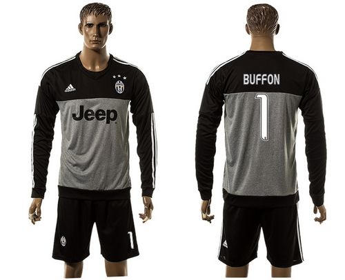 Juventus #1 Buffon Goalkeeper Long Sleeve Soccer Club Jersey