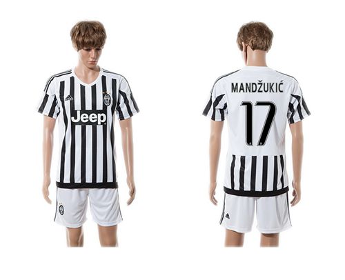 Juventus #17 Mandzukic Home Soccer Club Jersey