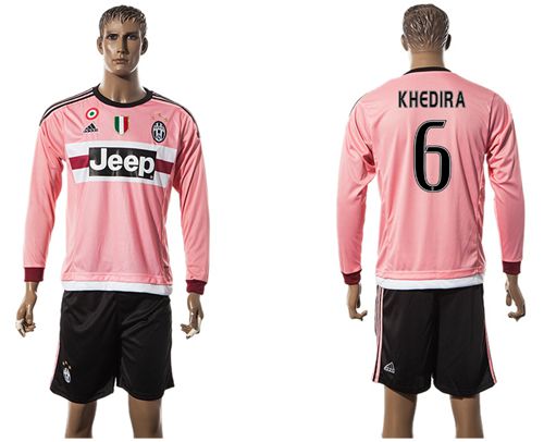 Juventus #6 Khedira Pink Long Sleeves Soccer Club Jersey