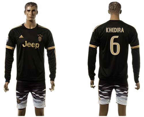 Juventus #6 Khedira SEC Away Long Sleeves Soccer Club Jersey