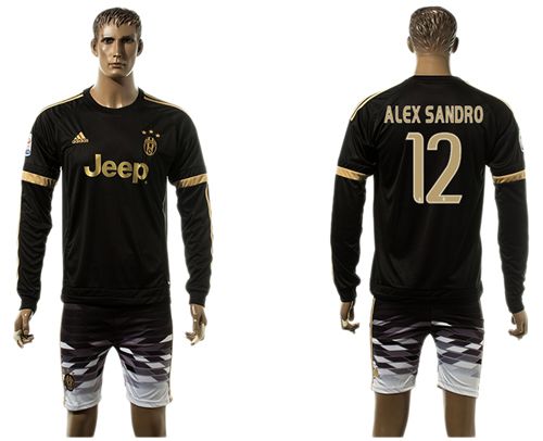 Juventus #12 Alex Sandro SEC Away Long Sleeves Soccer Club Jersey