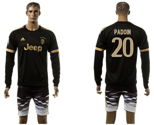 Juventus #20 Padoin SEC Away Long Sleeves Soccer Club Jersey