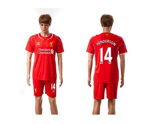 Liverpool #14 Henderson Red Home Soccer Club Jersey