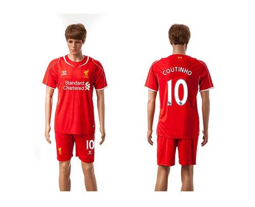 Liverpool #10 Coutinho Red Home Soccer Club Jersey