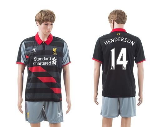 Liverpool #14 Henderson Black Away Soccer Club Jersey