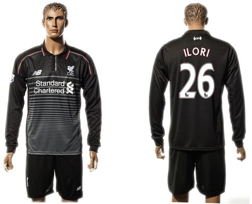 Liverpool #26 Ilori SEC Away Long Sleeves Soccer Club Jersey