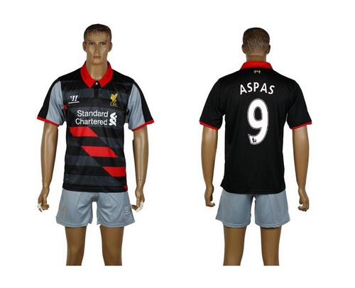 Liverpool #9 Aspas Black Soccer Club Jersey
