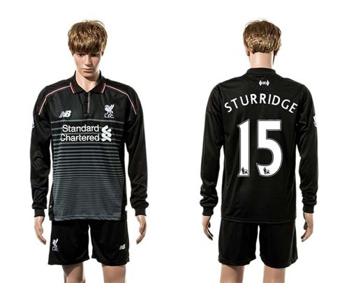 Liverpool #15 Sturridge SEC Away Long Sleeves Soccer Club Jersey