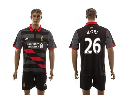 Liverpool #26 Ilori Black/Black Shorts Away Soccer Club Jersey
