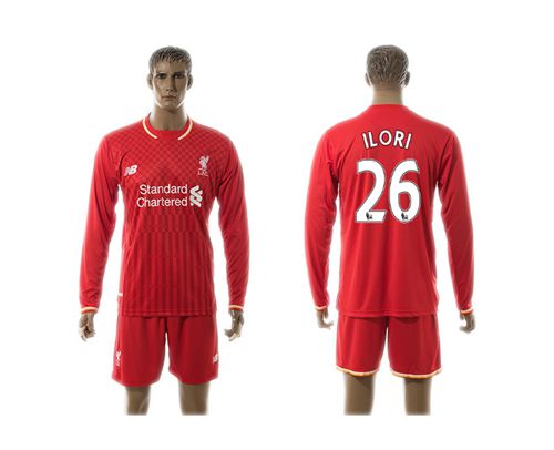 Liverpool #26 Ilori Red Home Long Sleeves Soccer Club Jersey
