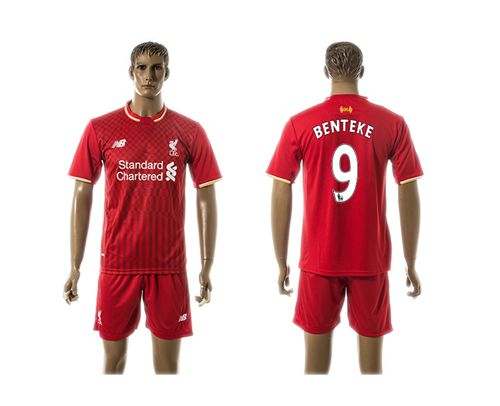 Liverpool #9 Benteke Red Home Soccer Club Jersey