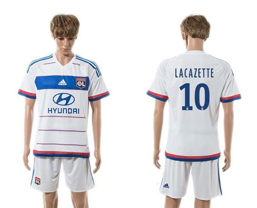 Lyon #10 Lacazette Home Soccer Club Jersey