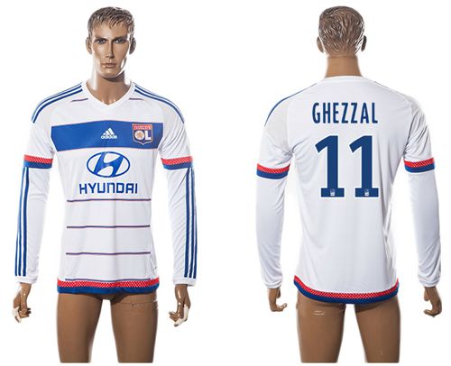 Lyon #11 Ghezzal Home Long Sleeves Soccer Club Jersey