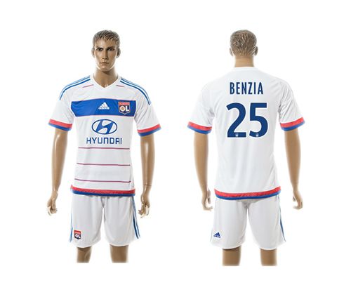 Lyon #25 Benzia Home Soccer Club Jersey