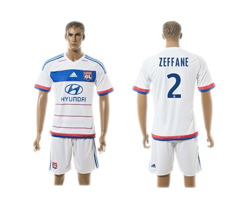 Lyon #2 Zeffane Home Soccer Club Jersey