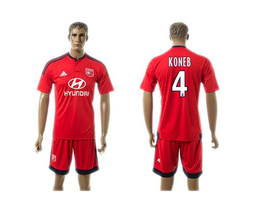 Lyon #4 Koneb Away Soccer Club Jersey