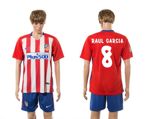 Atletico Madrid #8 Raul Garcia Home Soccer Club Jersey