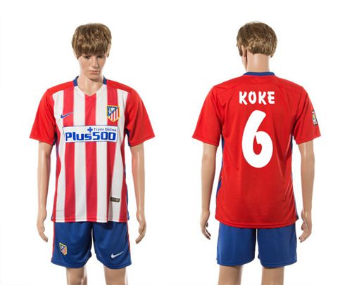 Atletico Madrid #6 Koke Home Soccer Club Jersey