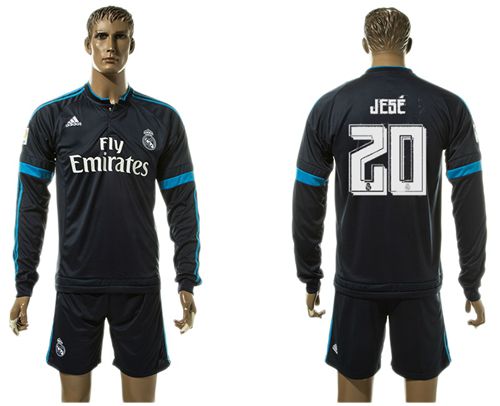 Real Madrid #20 Jese Sec Away Long Sleeves Soccer Club Jersey