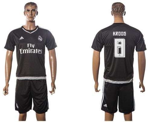 Real Madrid #8 Kroos Black Goalkeeper Soccer Club Jersey